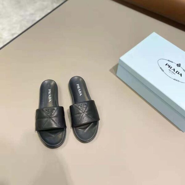 Prada Women Nappa Leather Slides in 20mm Heel-Black (2)