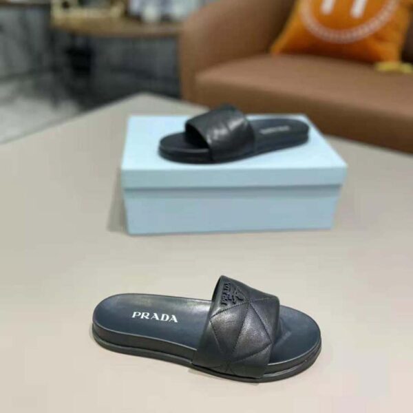 Prada Women Nappa Leather Slides in 20mm Heel-Black (5)