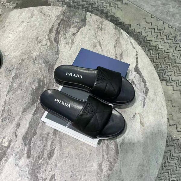 Prada Women Nappa Leather Slides in 20mm Heel-Black (6)