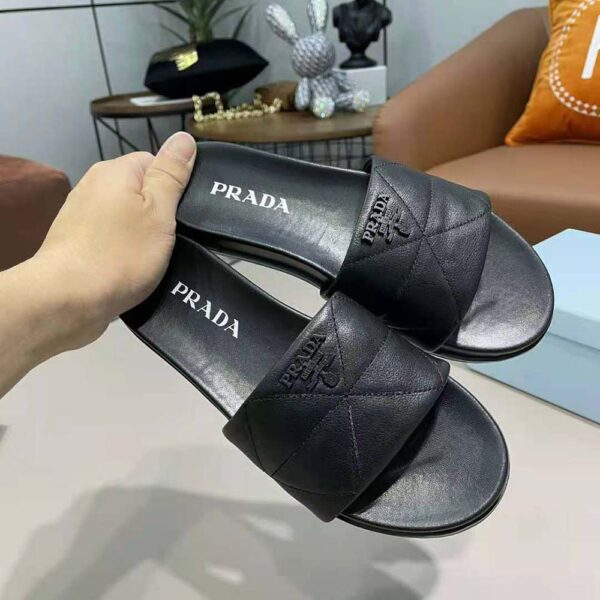 Prada Women Nappa Leather Slides in 20mm Heel-Black (8)