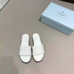 Prada Women Nappa Leather Slides in 20mm Heel-White - Imagen 2