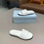 Prada Women Nappa Leather Slides in 20mm Heel-White - Imagen 6