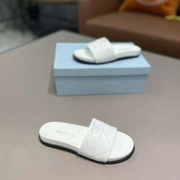 Prada Women Nappa Leather Slides in 20mm Heel-White (6)