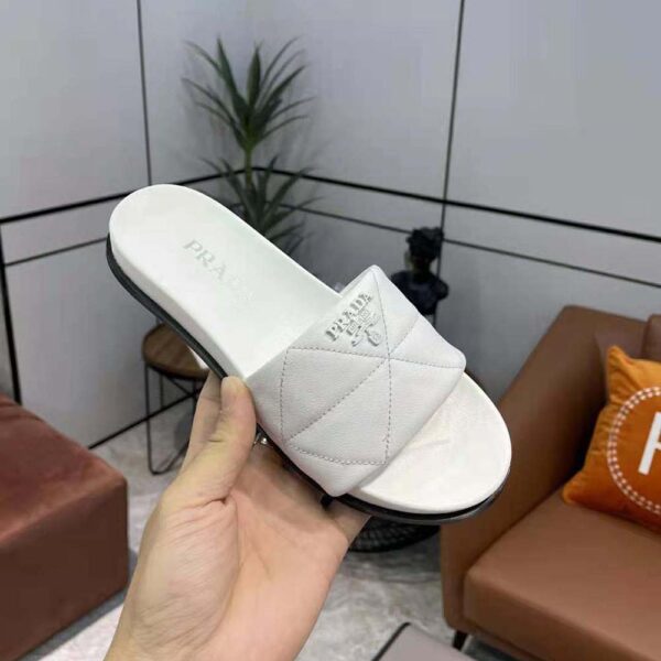 Prada Women Nappa Leather Slides in 20mm Heel-White (9)