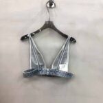 Prada Women Organic Denim Top with Plunging V Neck is Made of Washed Organic Denim-Blue - Bild 3