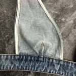 Prada Women Organic Denim Top with Plunging V Neck is Made of Washed Organic Denim-Blue - Bild 8
