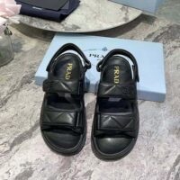 Prada Women Padded Nappa Leather Sandals-Black (1)