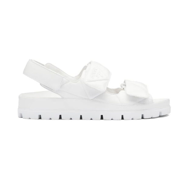 Prada Women Padded Nappa Leather Sandals-White (1)