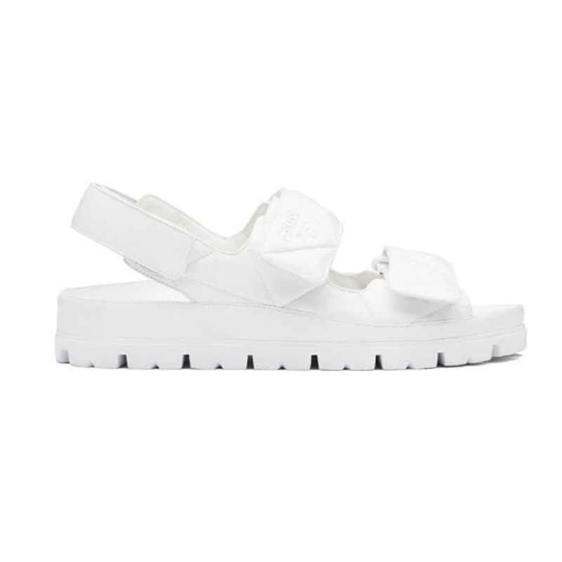 Sandalias Prada de piel napa acolchada para mujer - Blanco