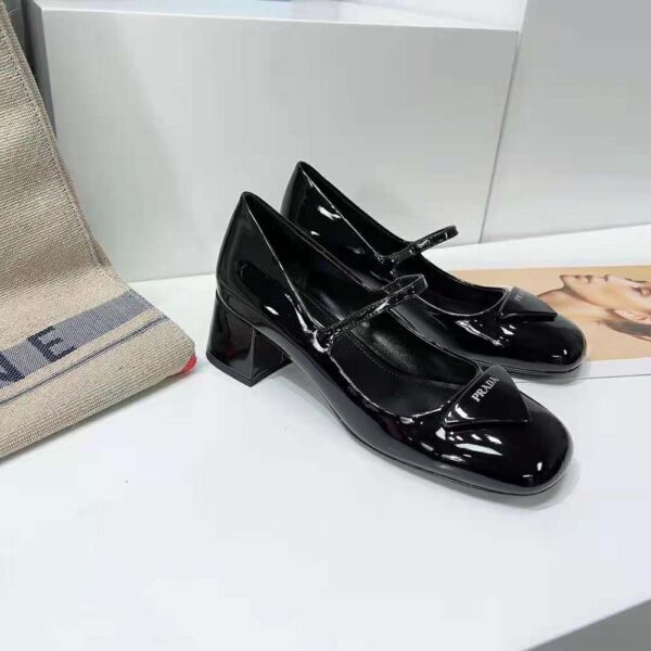 Prada Women Patent Leather Pumps in 45mm Heel Height-Black (6)