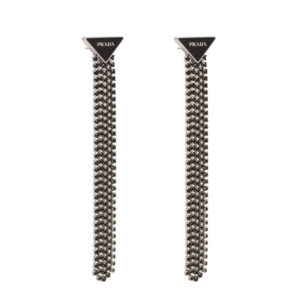 Prada Women Prada Symbole Drop Earrings-Black