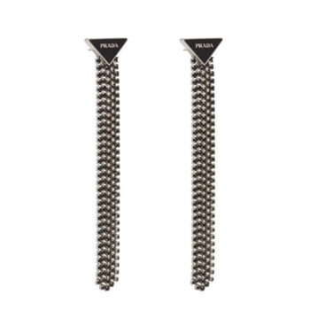 Prada Women Prada Symbole Drop Earrings-Black