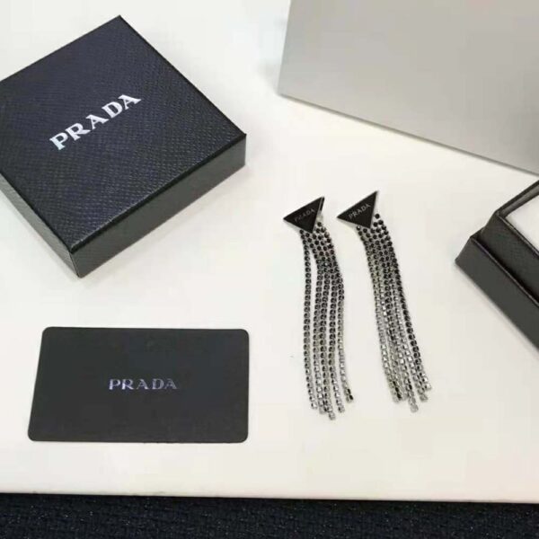 Prada Women Prada Symbole Drop Earrings-Black (2)