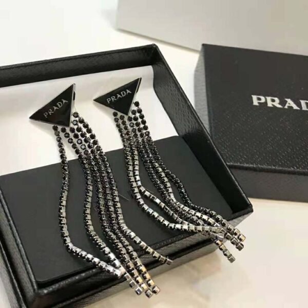Prada Women Prada Symbole Drop Earrings-Black (4)