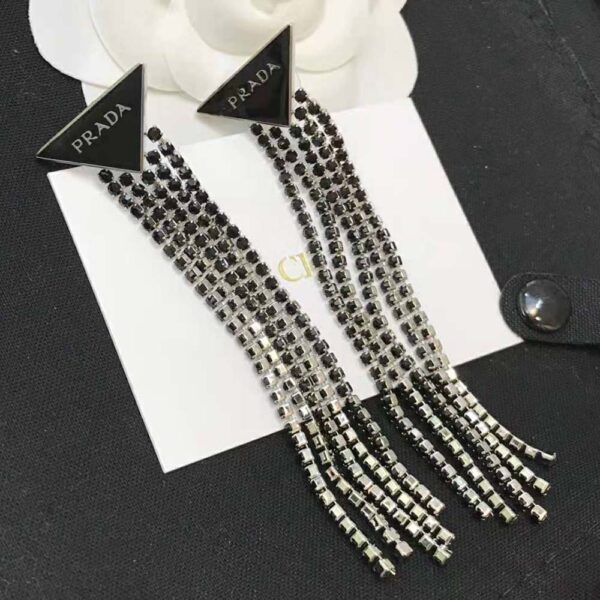 Prada Women Prada Symbole Drop Earrings-Black (5)