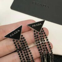 Prada Women Prada Symbole Drop Earrings-Black (1)