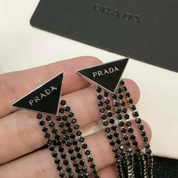 Prada Women Prada Symbole Drop Earrings-Black (6)