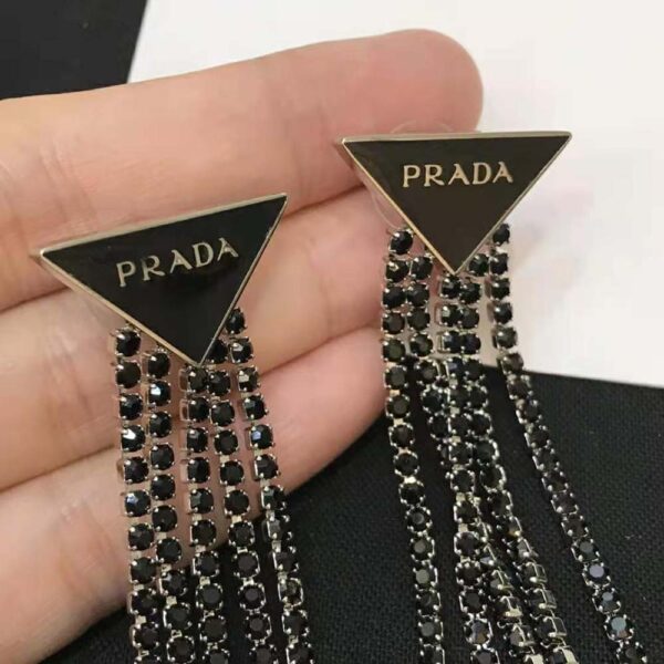 Prada Women Prada Symbole Drop Earrings-Black (7)