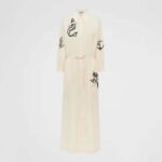 Prada Women Printed Canvas Dress is Decorated with Motifs Made