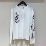 Prada Women Printed Cotton T-shirt with the Lettering Logo-White – Image 3