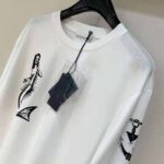 Prada Women Printed Cotton T-shirt with the Lettering Logo-White – Image 5