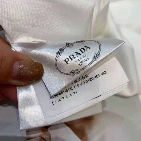 Prada Women Printed Cotton T-shirt with the Lettering Logo-White (5)