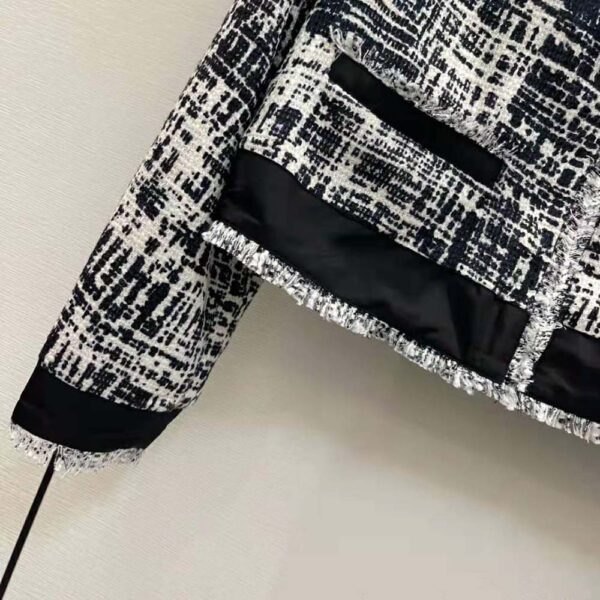 Prada Women Printed Fabric and Re-Nylon Jacket-Black (6)