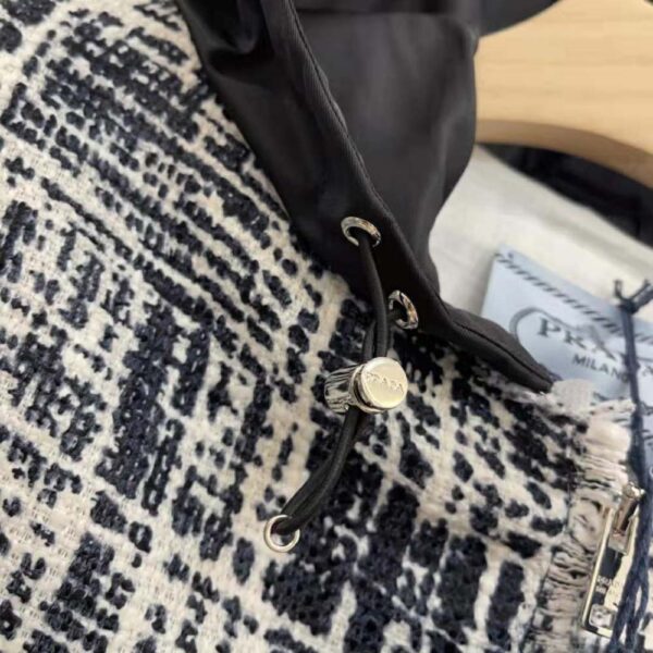 Prada Women Printed Fabric and Re-Nylon Jacket-Black (7)