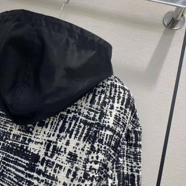 Prada Women Printed Fabric and Re-Nylon Jacket-Black (9)