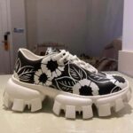 Prada Women Printed Nylon Sneakers-Black - Image 8