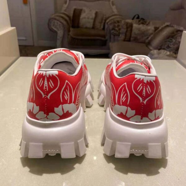 Prada Women Printed Nylon Sneakers-Red (10)