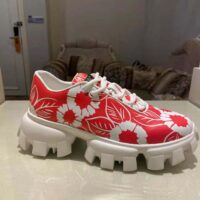 Prada Women Printed Nylon Sneakers-Red (1)