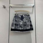 Prada Women Printed Tweed Miniskirt-Black – Image 2