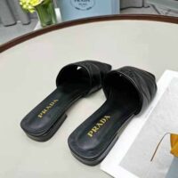 Prada Women Quilted Nappa Leather Sabots-Black (1)