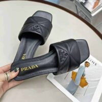 Prada Women Quilted Nappa Leather Sabots-Black (1)