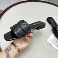 Prada Women Quilted Nappa Leather Sabots-Black (1)