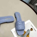 Prada Women Quilted Nappa Leather Sabots-Blue - Imagen 4