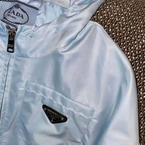 Prada Women Re-Nylon Cropped Jacket-Blue (4)