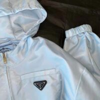 Prada Women Re-Nylon Cropped Jacket-Blue (1)
