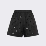 Pantaloncini Prada da donna in nylon con paillettes - Nero