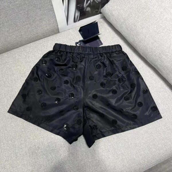 Prada Women Re-Nylon Sequin Shorts-Black (3)