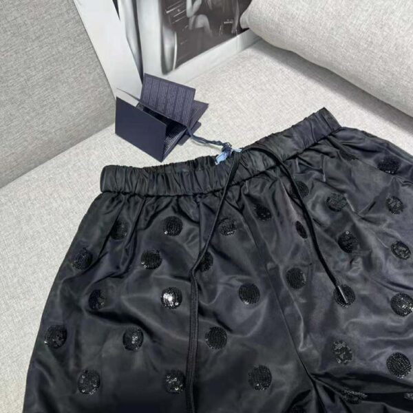 Prada Women Re-Nylon Sequin Shorts-Black (4)