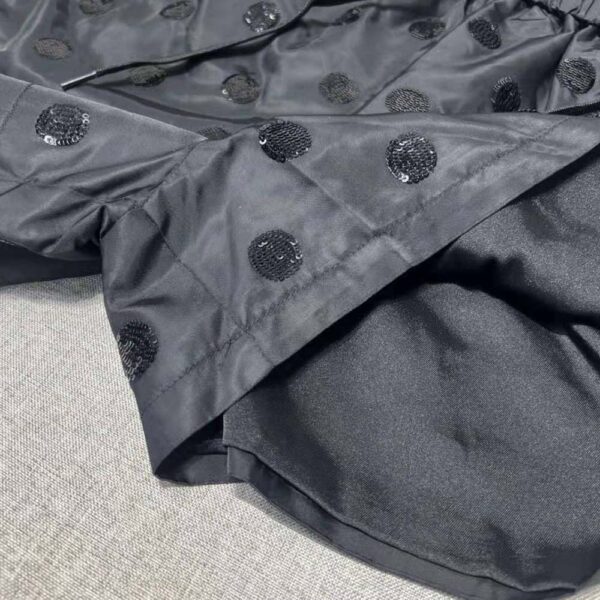 Prada Women Re-Nylon Sequin Shorts-Black (6)