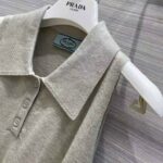 Prada Women Ribbed Knit Lurex Crop Top-Silver - Image 7