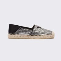 Prada Women Satin Espadrilles with Crystals-Black