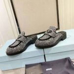 Prada Women Satin Mules with Crystals in 40mm Heel Height-Black – Bild 4