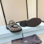 Prada Women Satin Mules with Crystals in 40mm Heel Height-Black – Bild 6