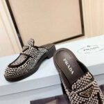 Prada Women Satin Mules with Crystals in 40mm Heel Height-Black – Bild 7