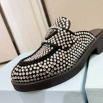 Prada Women Satin Mules with Crystals in 40mm Heel Height-Black – Bild 8