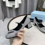 Prada Women Satin Pumps with Crystals in 45mm Heel Height-Silver – Image 8